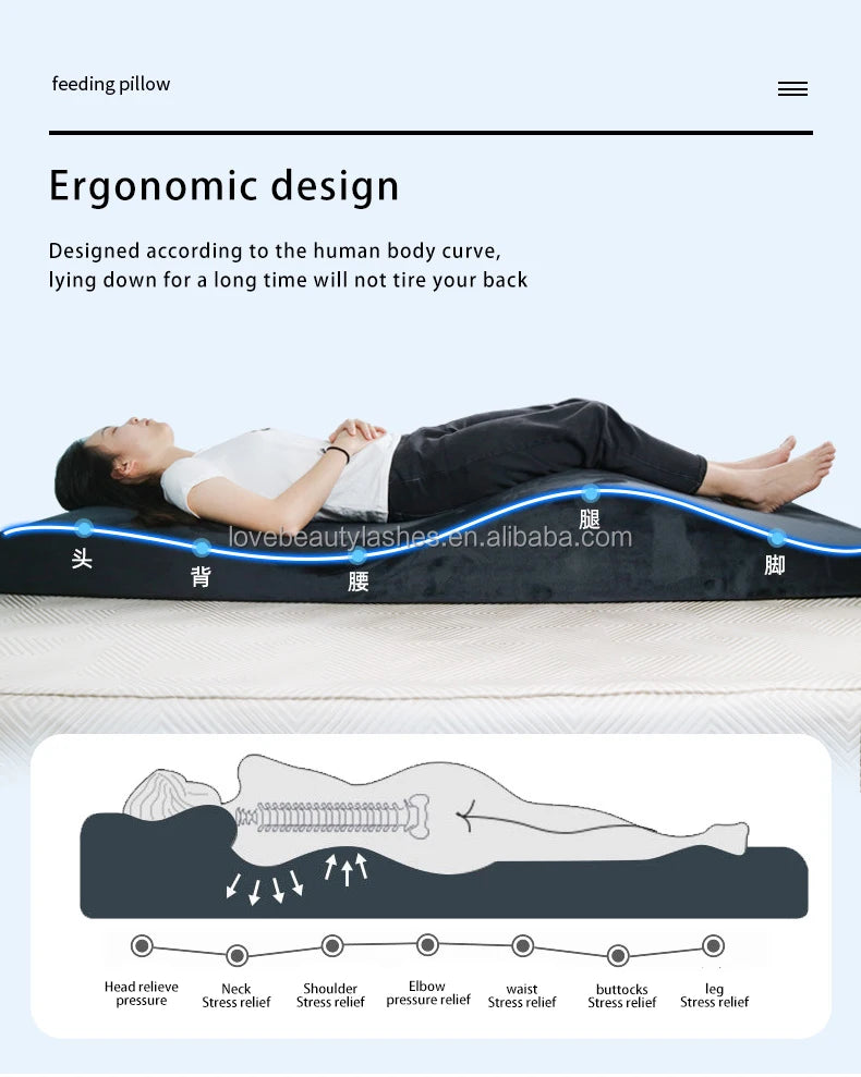Curved Spa Mattress Anatomical Mattress Wave Foam Sponge Lash Bed Mattress Topper Eyelash for Lash Bed