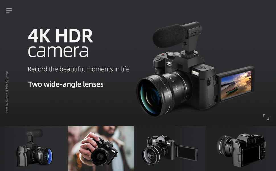 NBD Digital Camera 4K 48MP Autofocus Camera WiFi Photography Support No Battery Use Digital Camera Suitable for Beginners