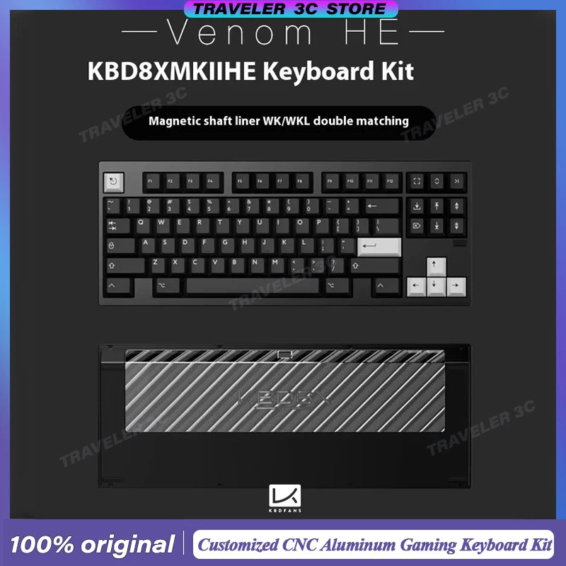KBDfans KBD8X MKIII HE CNC Aluminum Gaming Keyboard Barebone Kit Venom TKL HE PCB High Performance Hall Effect 87 Keys Gfit PC