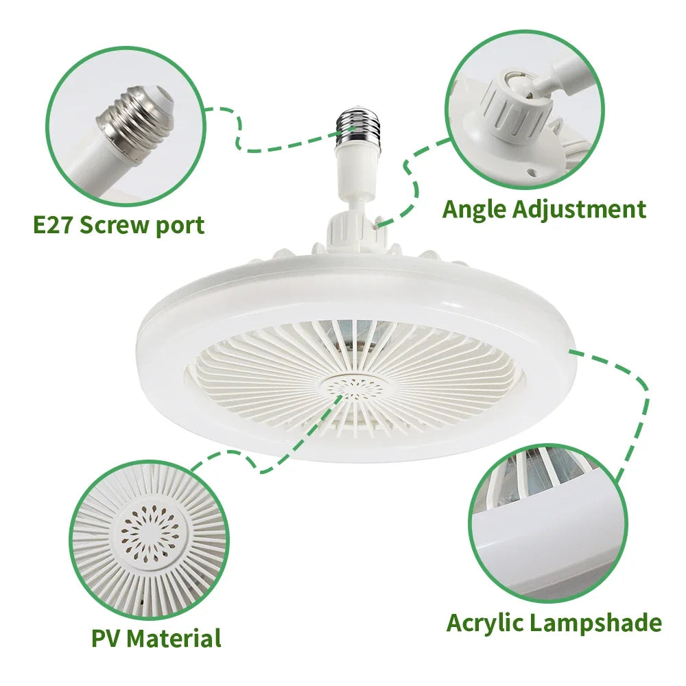 Favorable Discount White Light Round Mini Fan Lamp with Smart Remote Control Chandelier Ceiling Fan Light