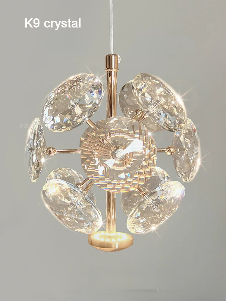 Modern K9 Pure Crystal Bedside Small Chandelier Light Lluxury Crystal Wall Lamp Corridor Ceiling Lamp Bar Decoration Noble Lamps