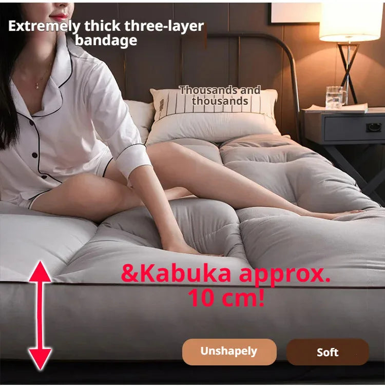 Summer thickening tatami mattress Feather down soft mattress foldable futon folding soft mattresses