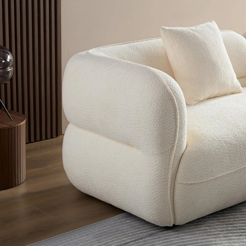 135"Curved Sectional Sofa,Modern Boucle Fabric Upholstered Modular Couch Oversized 6-Seat Sofa for Living Room,Bedroom,Apartment