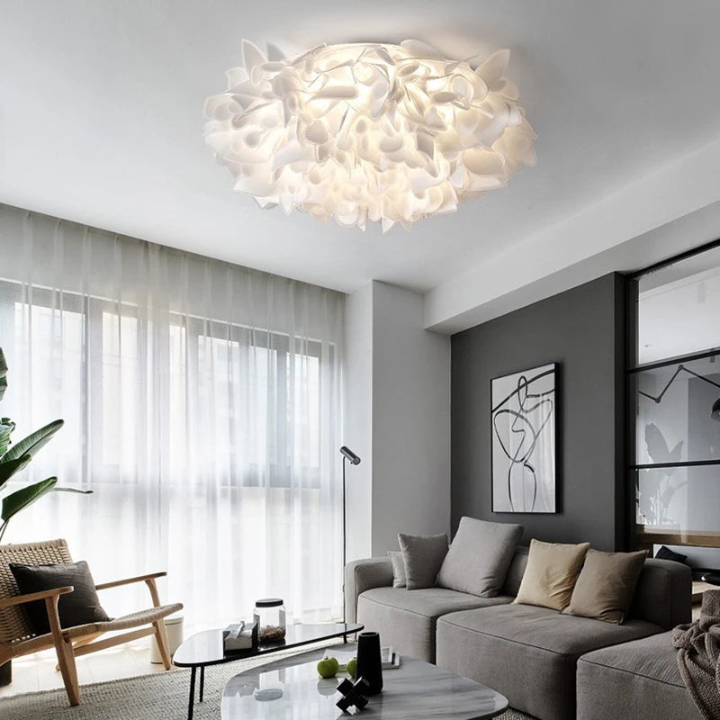 Nordic Luxury Fashion Petal Iron PVC LED Decor Home Atmosphere Ceiling Light Bedroom Foyer Dining Room Lighting Fixtures