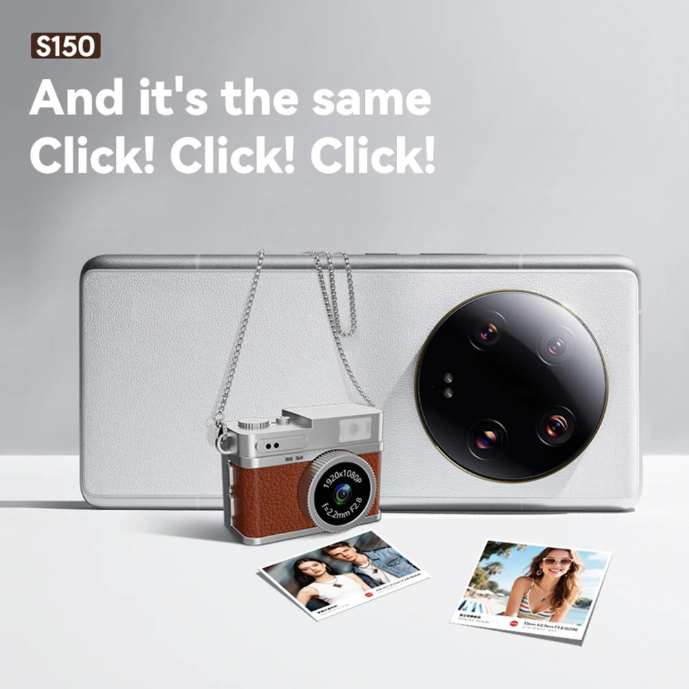 S150 Retro Digital Camera Mini Video Cam Photography Point Camera 1080P Pocket Video Recorder with LED Flash Light for Kids Toys