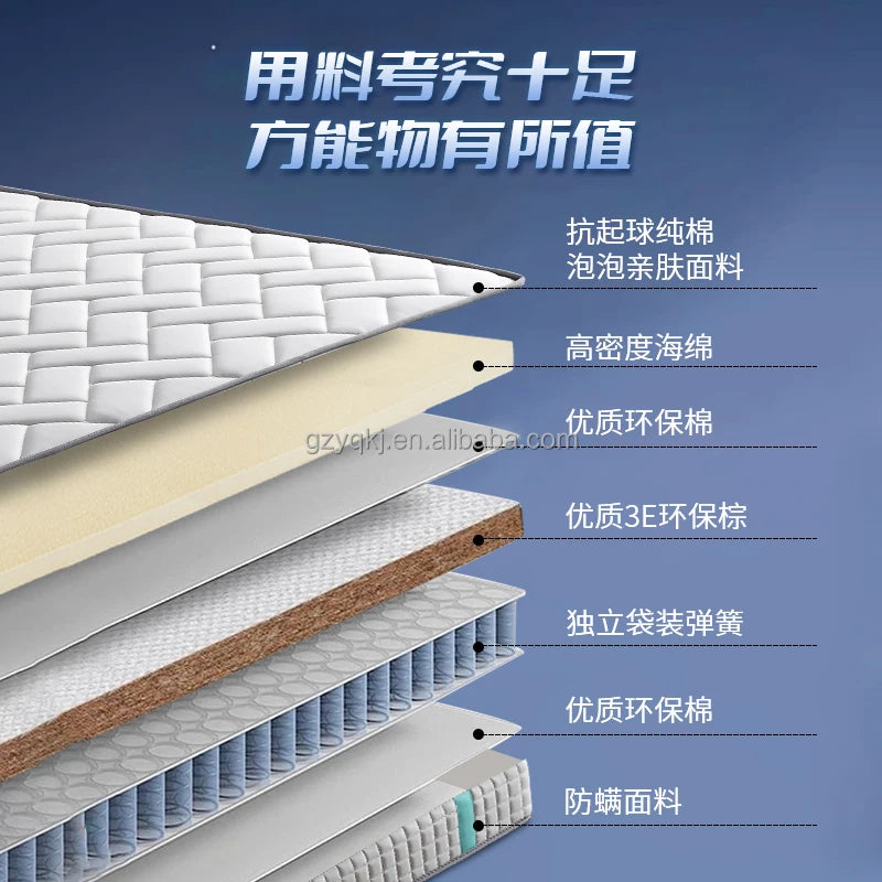 Modern Design Latex Lavender Three-Proof Medium Firmness Mattress for Home Furniture for Couples' Health Care BedRoom Bed