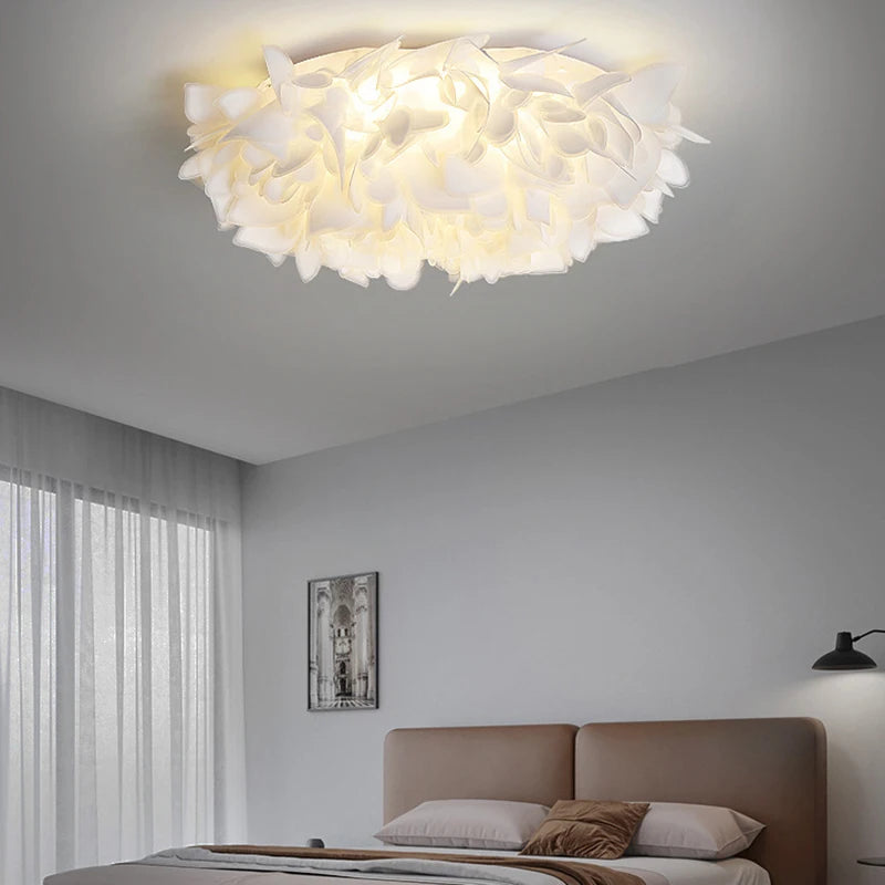 Nordic Luxury Fashion Petal Iron PVC LED Decor Home Atmosphere Ceiling Light Bedroom Foyer Dining Room Lighting Fixtures