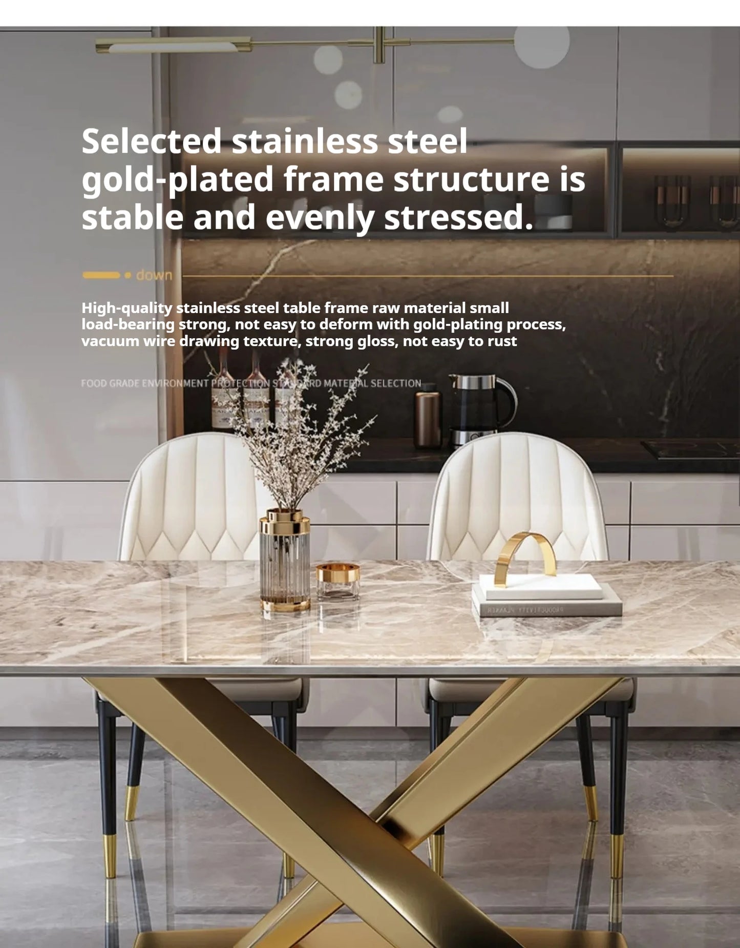 Luxury Dining Table Manger Chair Set Living Room Console Table Dressing Gold Space Savers Multifunction Yemek Masaları Furniture