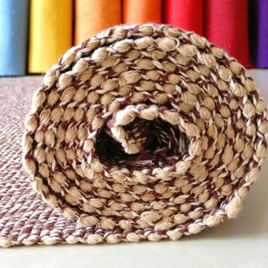 Large Coffee Color Hand Woven Cotton Linen Carpet Tassel Rug Solid Floor Mat Thick Bedroom Tapestry Decorative Blanket Area Rug