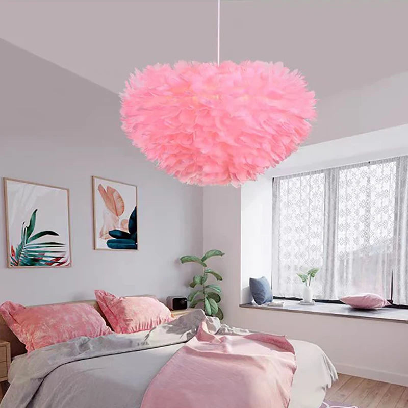 Feather Chandelier Modern Large Goose Feather Living Room Bedroom Feather Chandelier Warm and Fashionable Clothing Store Chandel