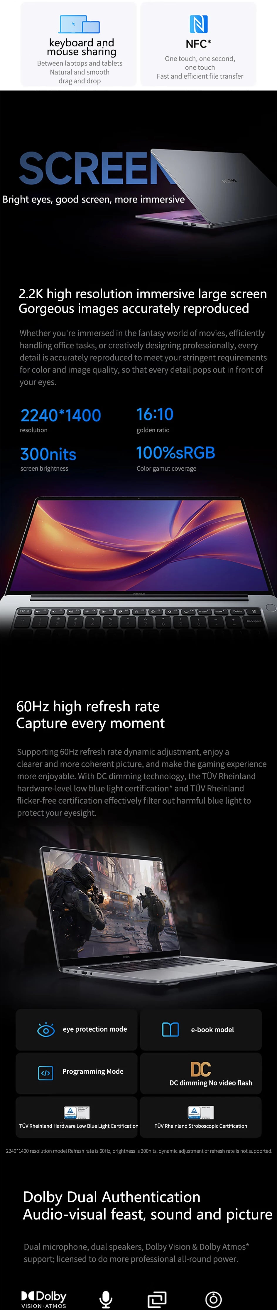 Xiaomi Laptop REDMI Book 14 2025 14" 2.2K Screen Dolby VISION ATMOS Xiaomi Hyper OS Connect New Intel Core 5-210H Notebook PC