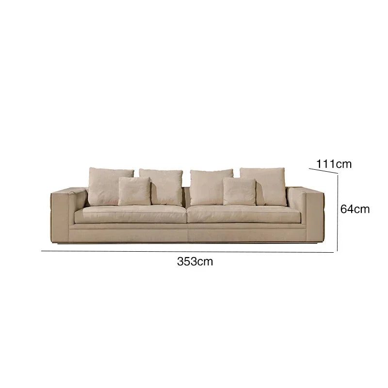 Light Luxury Living Room Sofa High-end Home Furniture for Large Villa L-shaped Leather Couch Designer Furniture Sofa for Villa