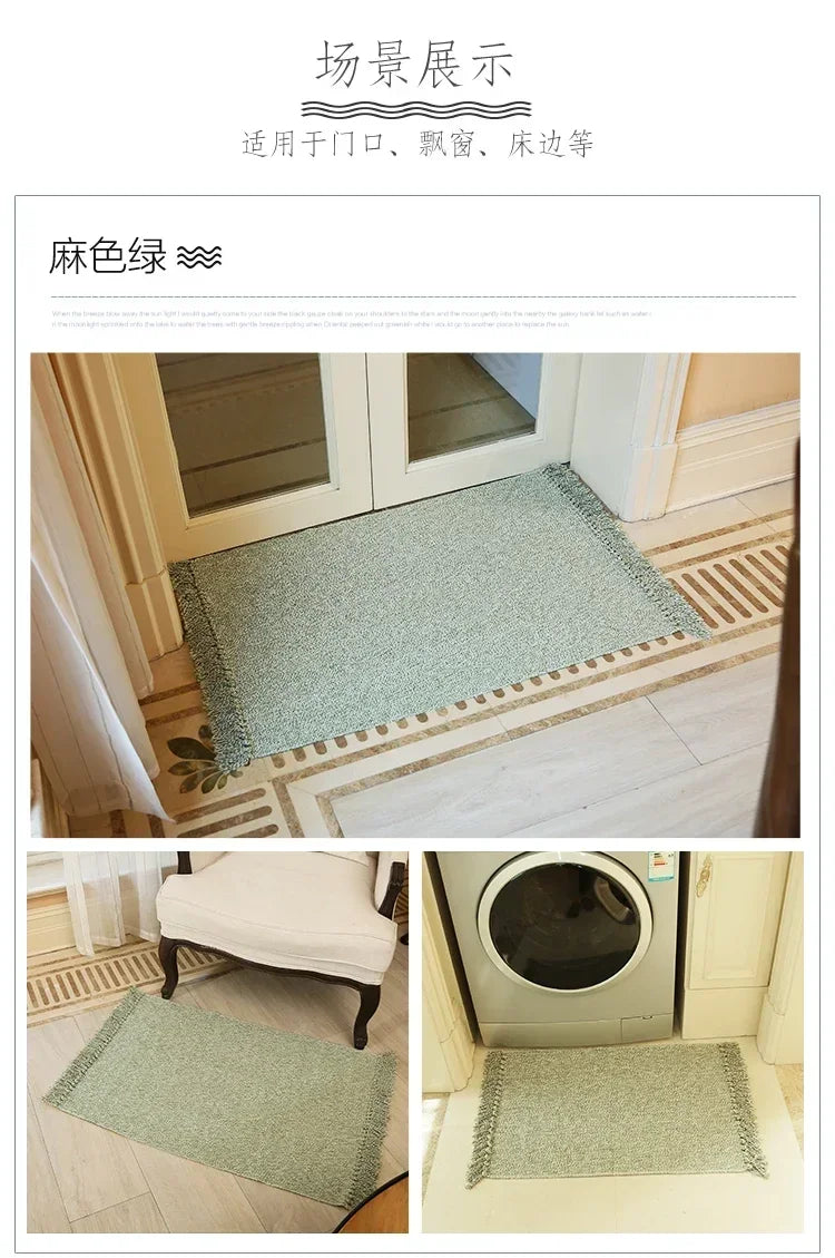 WINLIFE Cotton Blending Fiber Carpets Decorative Area Rugs For Living Room/Bedroom Entrance Doormat Bedside Rugs Washable Mats