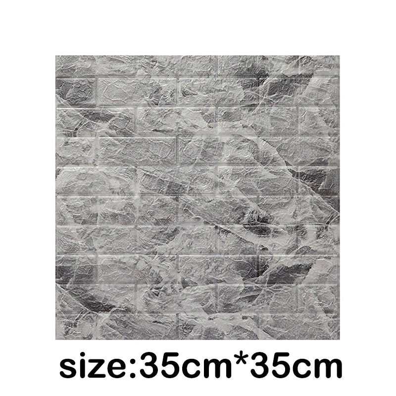 12Pcs 35*30cm High Quality 3D Foam Wall Panel Brick Retro Wallpaper Ceiling Self Adhesive Wallpanel Background Home Decoration