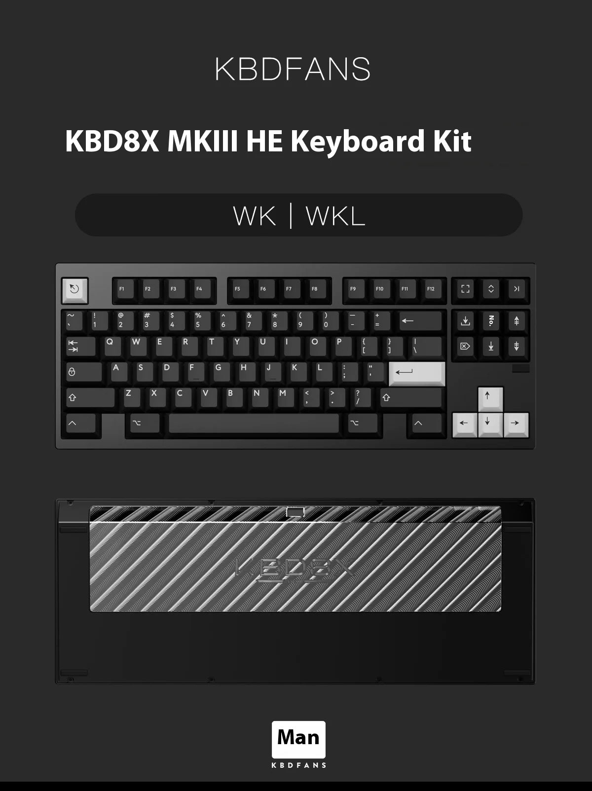KBDfans KBD8X MKIII HE CNC Aluminum Gaming Keyboard Barebone Kit Venom TKL HE PCB High Performance Hall Effect 87 Keys Gfit PC