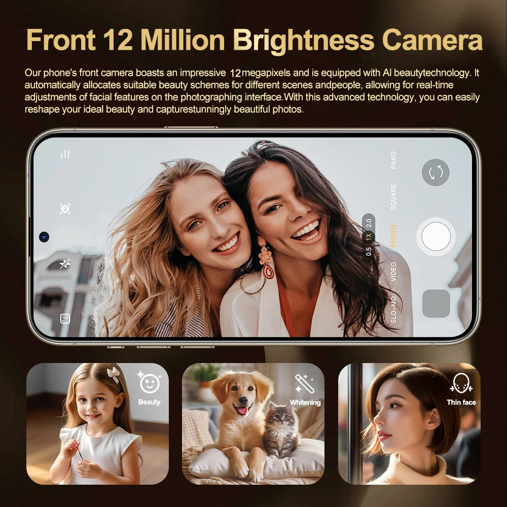 FUFFI X7 Pro Smartphone Cellphone Android 14 6.56 inch Screen,12+512GB 24+48MP Mobile phone 5800mAh Google Play Store Phone