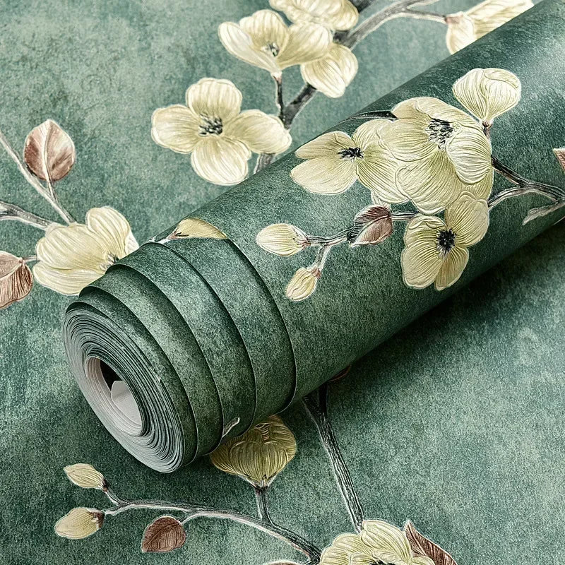 Floral Wallpaper Self-adhesive Warm Girl Bedroom 3d Thickening Wall Decoration Stickers Living Room Restaurant Sofa Background