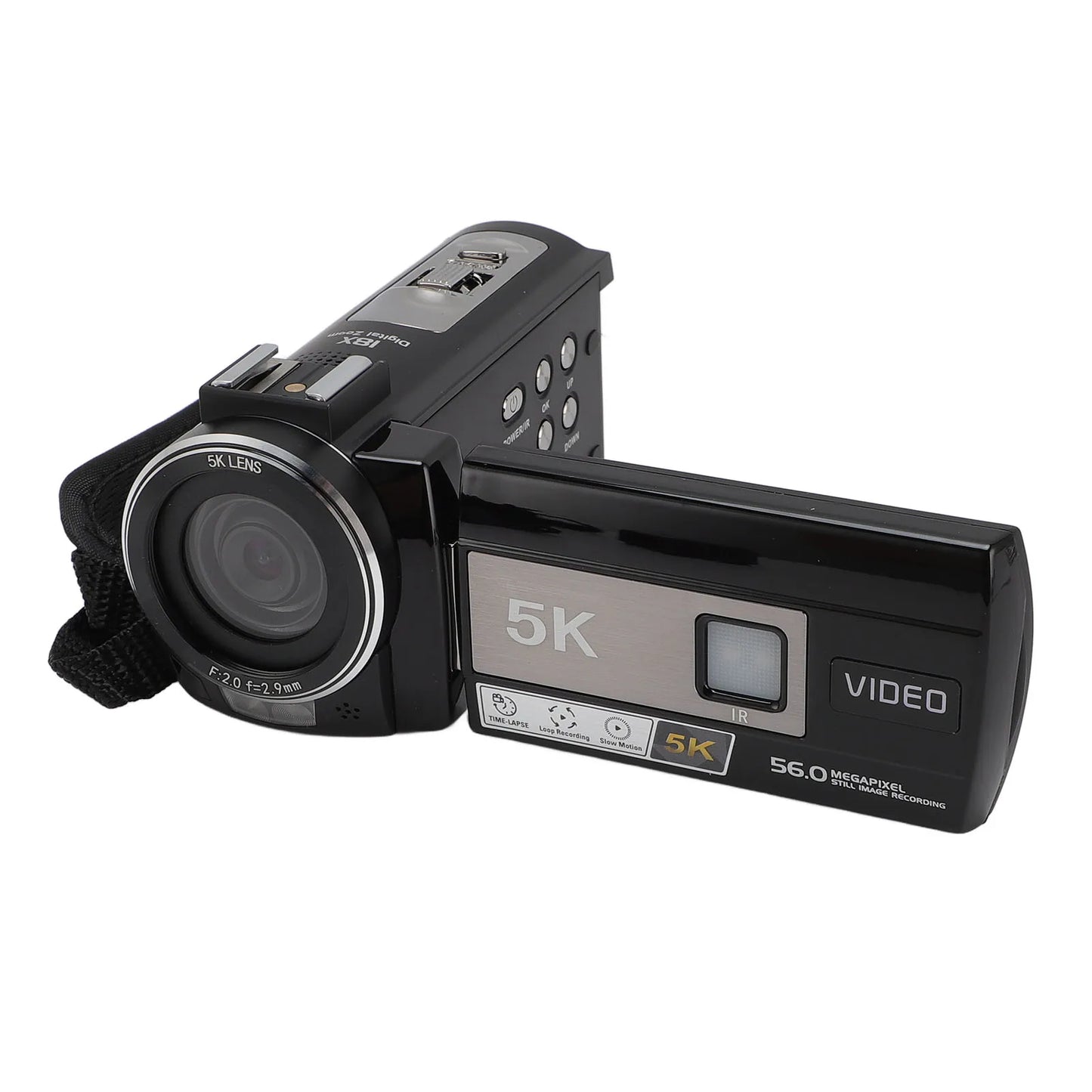 Digital Video Camera 56MP DV Digital Camera 5K WIFI 3in 18X Zoom Anti Shake Loop Recording Handheld Video Camcorder
