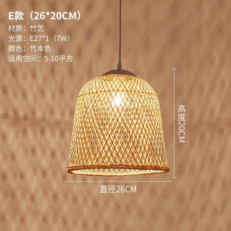 Zen Bamboo Chandelier New Chinese Lantern Hotel Chinese Style Restaurant Restaurant Bamboo Artwork Duplex Staircase Long Chandel