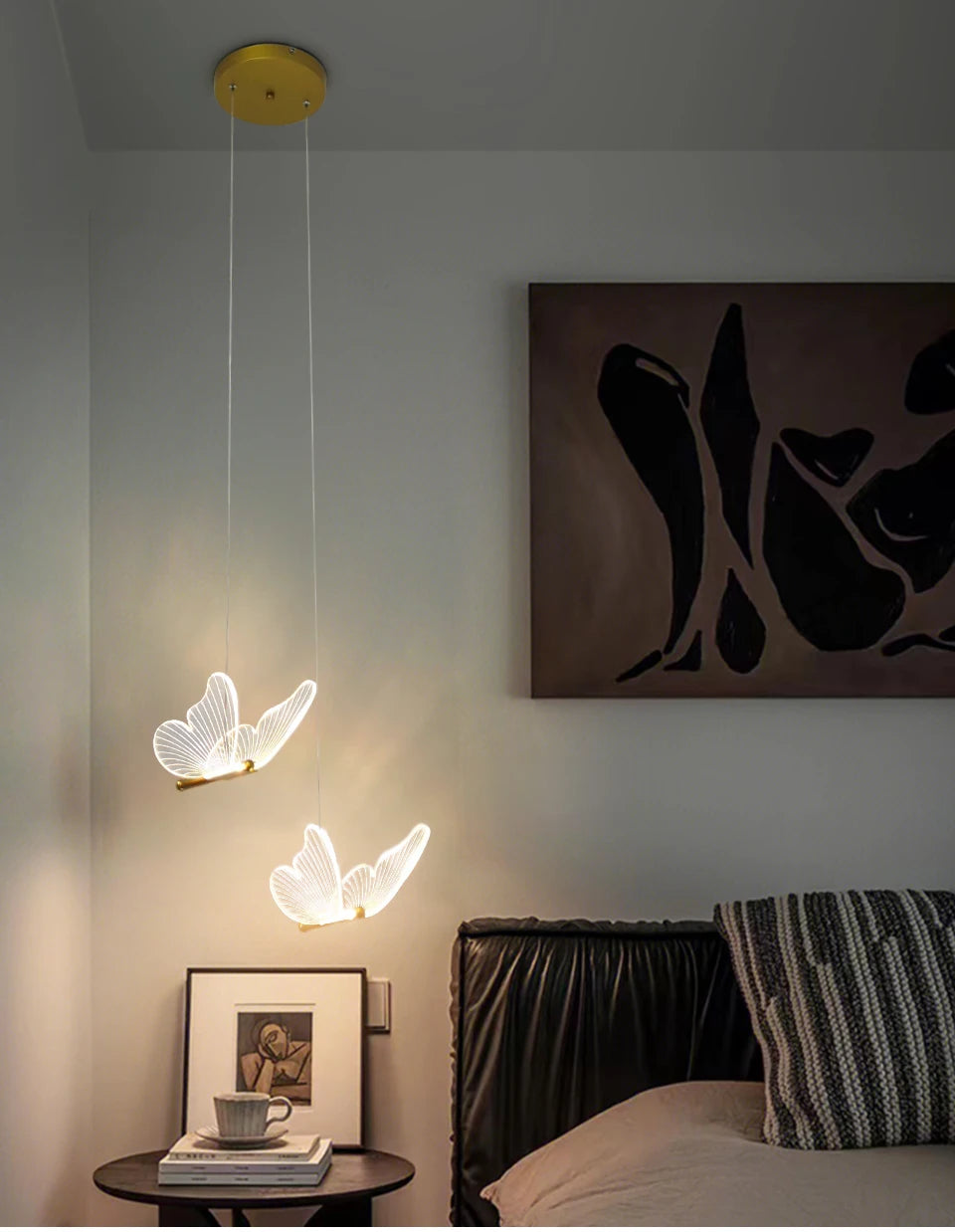 Butterfly Chandelier LED Ceiling Pendant Light Hanging Lamp Dining Living Room For Home Decora Indoor Lighting Bedroom Luminaire