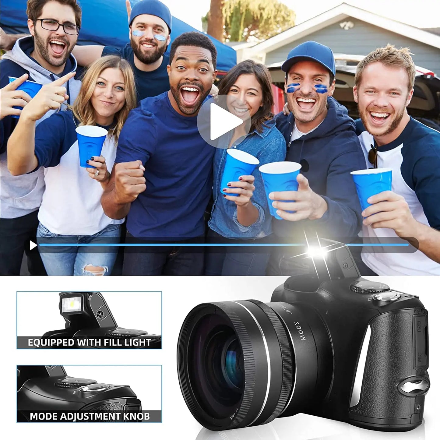 NBD Digital Camera for Photography and Video 4K 48MP Vlogging Camera for YouTube 16X Digital Zoom 52mm Wide Angle & Macro Lens