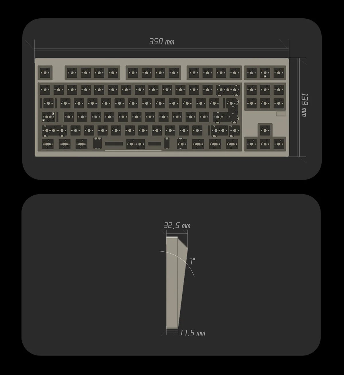 KBDfans KBD8X MKIII HE CNC Aluminum Gaming Keyboard Barebone Kit Venom TKL HE PCB High Performance Hall Effect 87 Keys Gfit PC