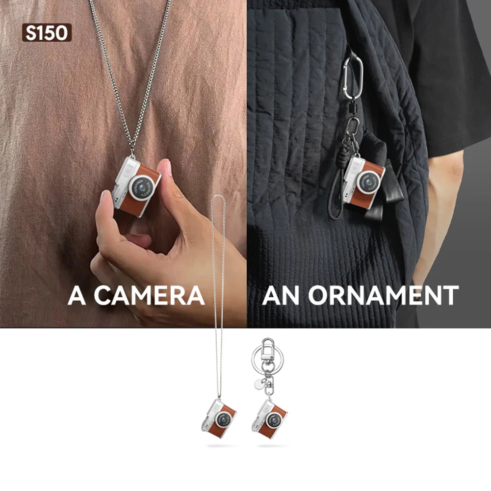 S150 Retro Digital Camera Mini Video Cam Photography Point Camera 1080P Pocket Video Recorder with LED Flash Light for Kids Toys
