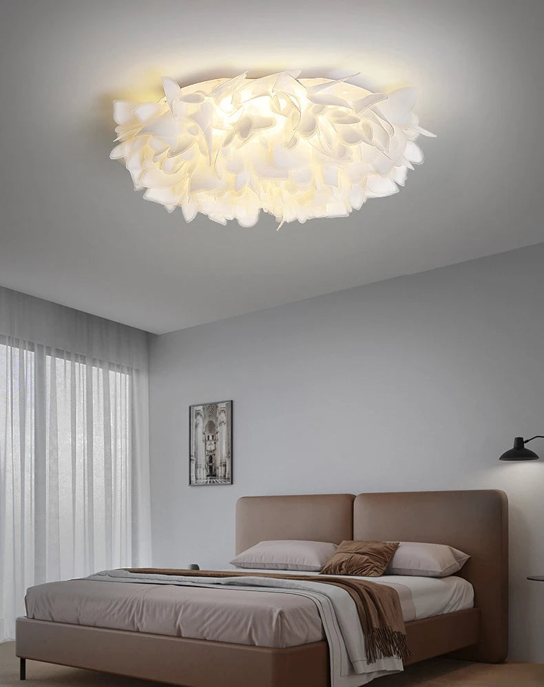Nordic Luxury Fashion Petal Iron PVC LED Decor Home Atmosphere Ceiling Light Bedroom Foyer Dining Room Lighting Fixtures
