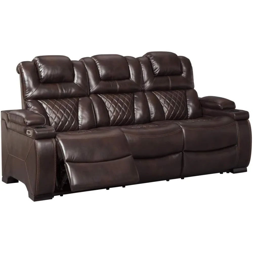 Warnerton Faux Leather Power Reclining Sofa with Adjustable Headrest living room furniture
