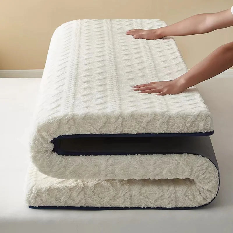 Thick Velvet Mattress Single Double Size Sponge Mattress Cushion Mat Soft Tatami Sleeping Pad