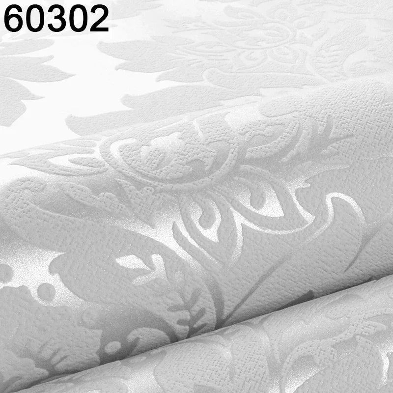 European 3D Relief Embossed Damask Wallpaper Bedroom Living room Background Floral Pattern 3D Textured Wall Paper Home Decor