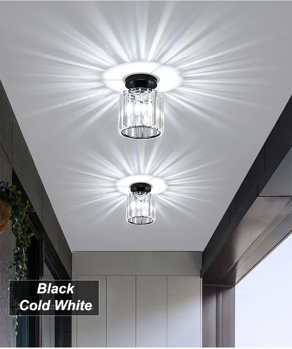 Modern Chandelier Crystal Ceiling Light Semi Flush Mount Ceiling Lighting Fixture Entrance Balcony Indoor Hang Lamp Lighting