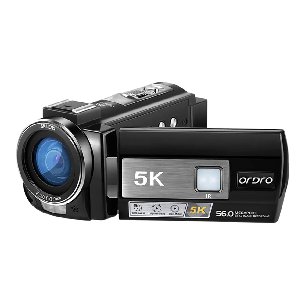 ORDRO HDR-AE20 5K Digital Video Camera WiFi Camcorder DV Recorder 3.0 Inch IPS Touch Panel 56MP 18X Digital Zoom Time-lapse