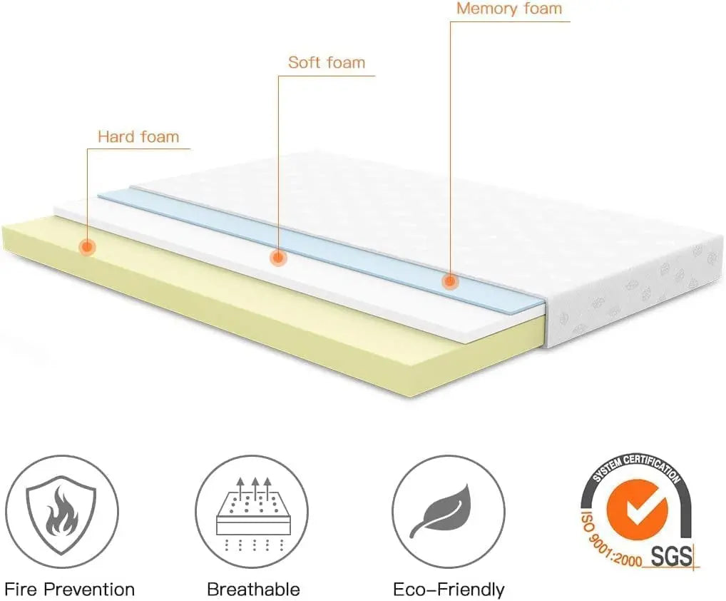 Good Nite Cloud-Like 4.3" Memory Foam Mattress - Plush Pressure-Relieving Topper with Ice Silk Cover for Sweat-Free Sleep