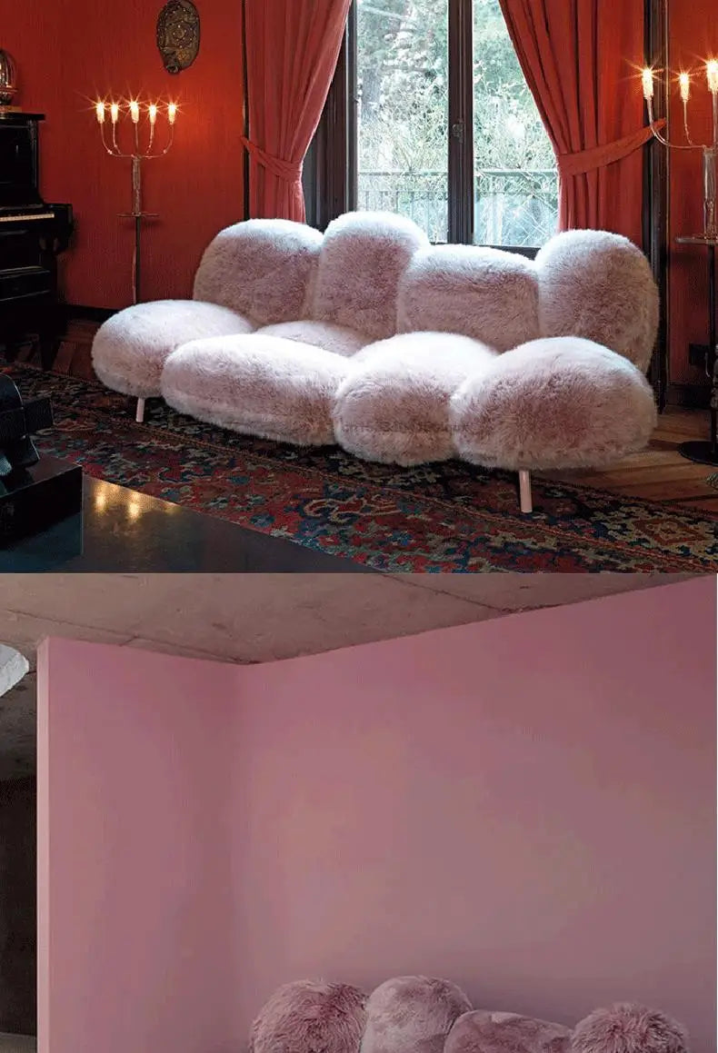 Pink Sofa Set Living Room Sectional Home Office Furniture Modern Luxury Elegant Single 3 Seater Sofa Individual Armchair