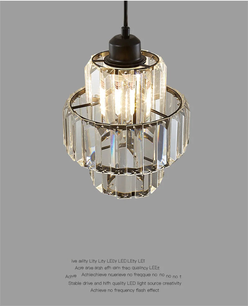 K9 Crystal Pendant Light Indoor Dining Room Nordic Modern Ceiling Chandelier for Bedroom Decoration Led Adjust Lighting Fixtures
