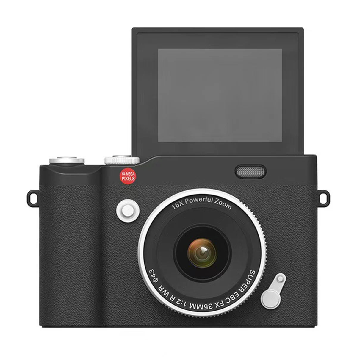 4K Digital Camera 2.4 Inch 16X Digital Zoom CCD Retro Video Recorder 180° Flip Screen Selfile Compact Digital Photography Camera