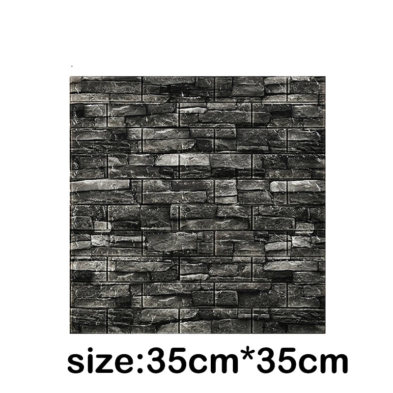 12Pcs 35*30cm High Quality 3D Foam Wall Panel Brick Retro Wallpaper Ceiling Self Adhesive Wallpanel Background Home Decoration