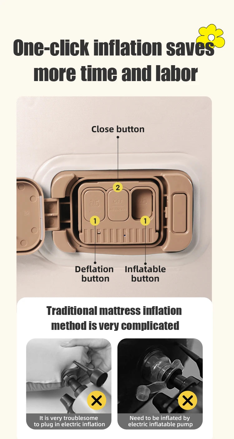 Luxury Twin Size Automatic Inflatable Mattress Camping air Bed with Carry Bags Manufacture Directly Supply