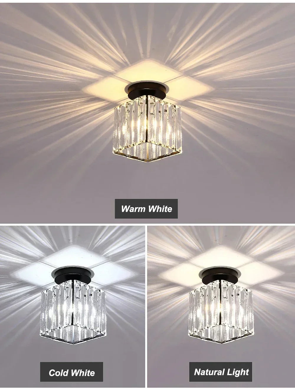 Modern Chandelier Crystal Ceiling Light Semi Flush Mount Ceiling Lighting Fixture Entrance Balcony Indoor Hang Lamp Lighting