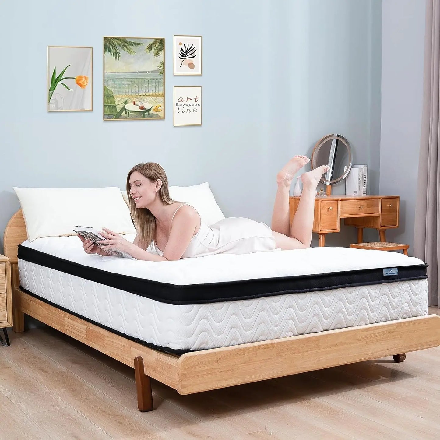 Full Size Mattress 10 Inch Full Mattresses in a Box Hybrid Medium Firm Feel Memory Foam and Individual Pocket Springs
