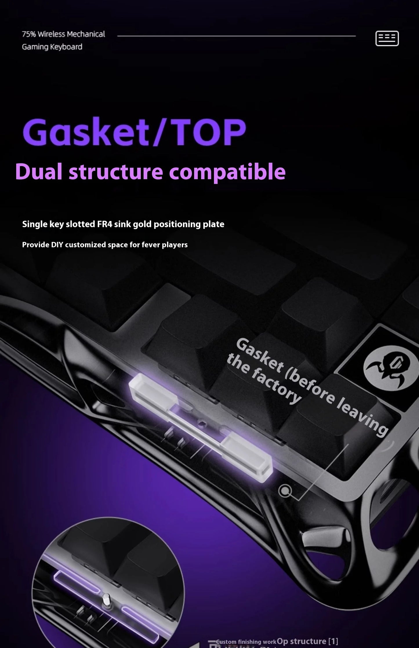 GravaStar 75k1pro Esports Gaming Mechanical Keyboard 79 Key Cyberpunk Theme Aluminum Alloy Keyboard Tablet Laptop Office Gaming