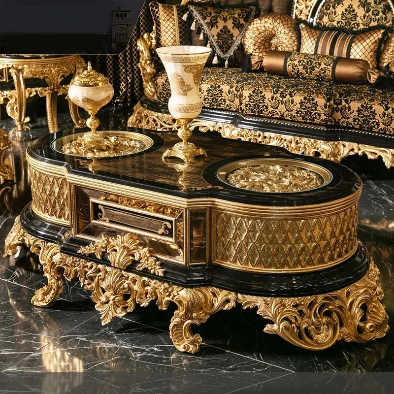 For Antique Baroque Style Luxury Sofa Set for Living Room, Classic Royal Design Furniture for Home
