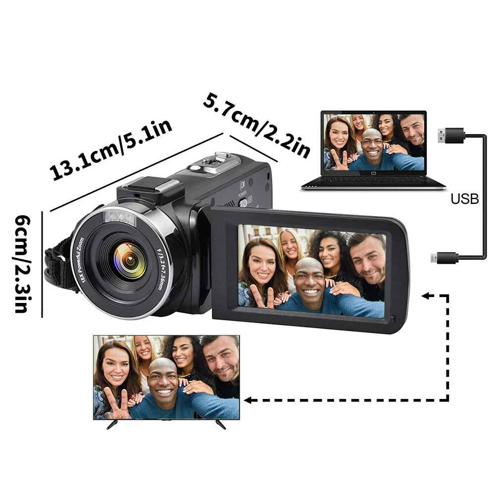 New 5K Ultra HD Digital Camera 60FPS 18X Zoom 3 Inch LCD Touch Screen Ultra HD WIFI Recording Camcorder Portable Digital Camera