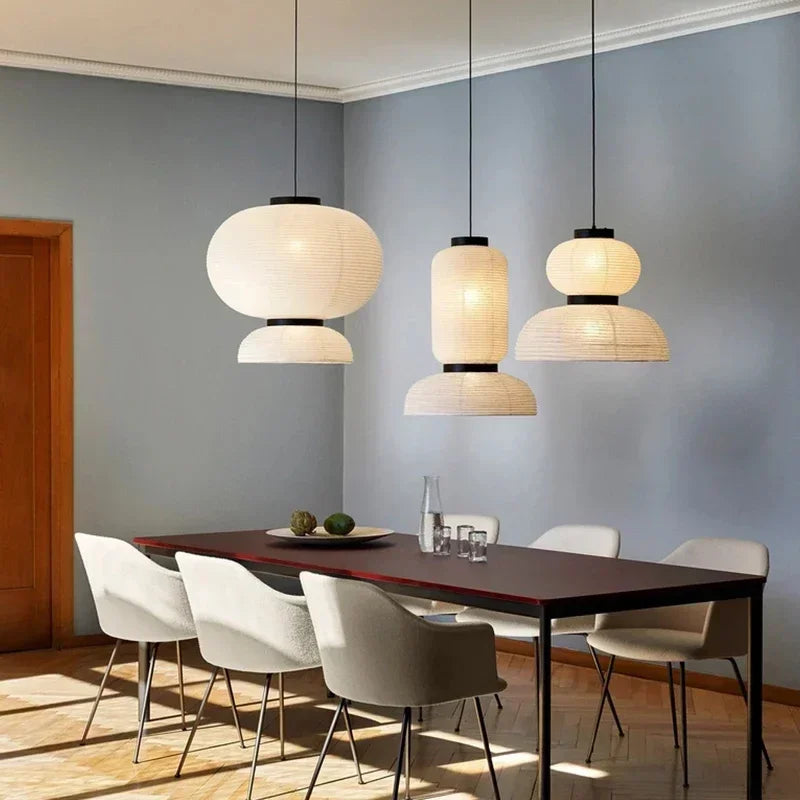 Wabi Sabi Style Rice Paper Chandeliers Japan Style Hanging Light for Ceiling Living Room LED Room Decor Lustre Pendant Lights