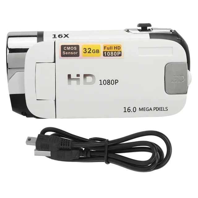 1080P HD 16MP Digital Camera 2.4 Inch Rotatable Screen Camcorder 16X Zoom HD Anti-shock Video Recorder with Fill Light