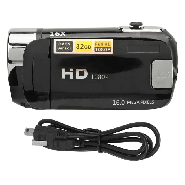 1080P HD 16MP Digital Camera 2.4 Inch Rotatable Screen Camcorder 16X Zoom HD Anti-shock Video Recorder with Fill Light