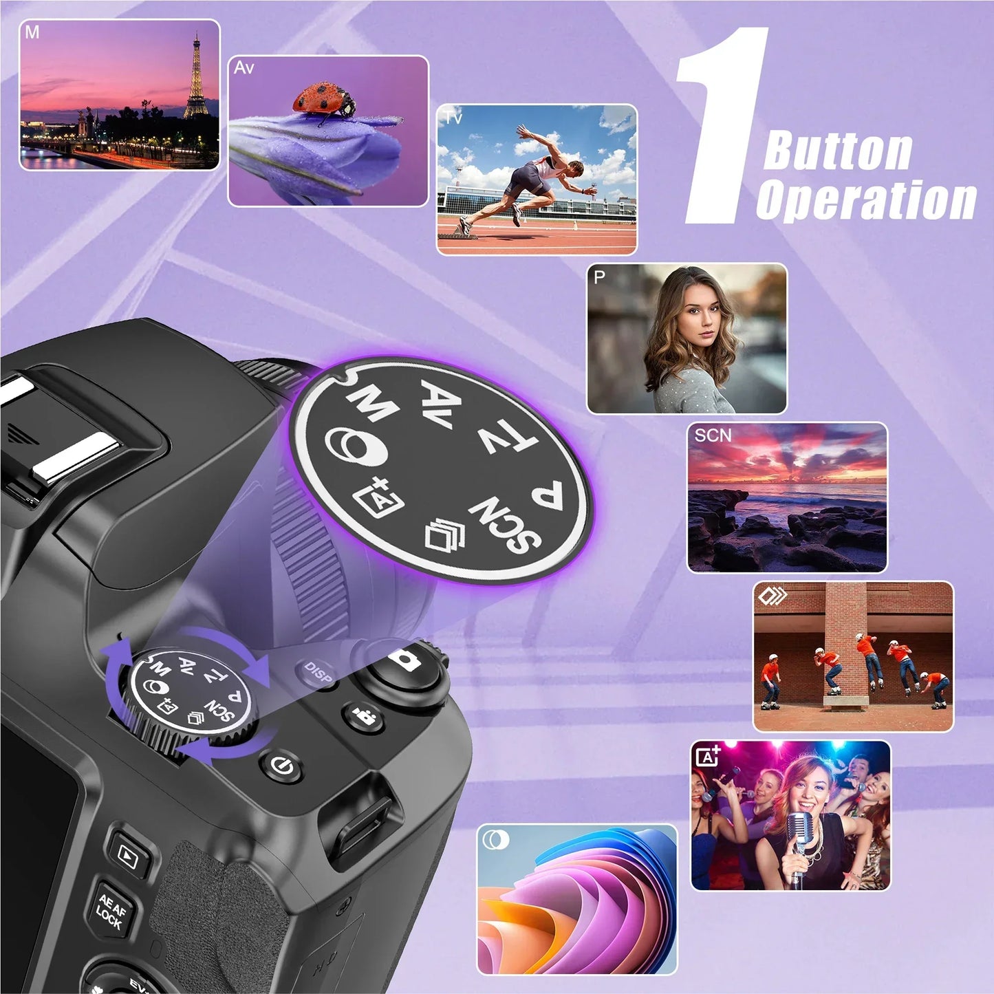 4K Professional Video SLR Camera 64MP Vlog Digital Camera for Youtube Livestream Webcam 10X Optical Zoom Photography Camcorder