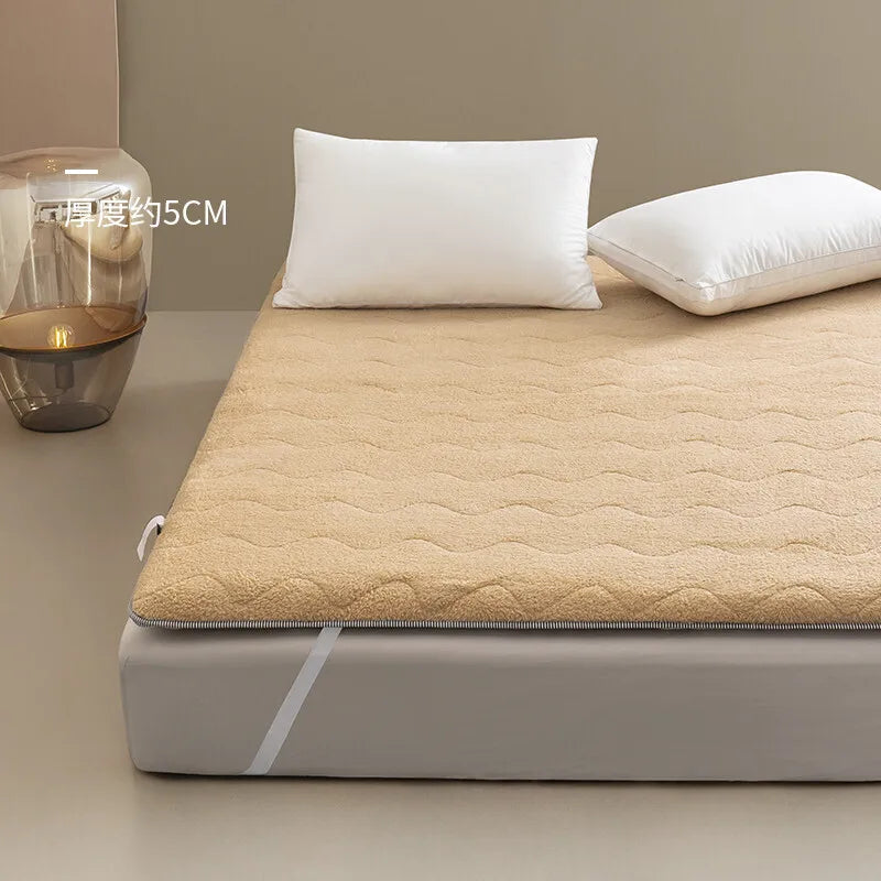 Student dormitory foldable thickened warm lamb velvet tatami mattress winter floor bunk bed mattress Home Double mattress