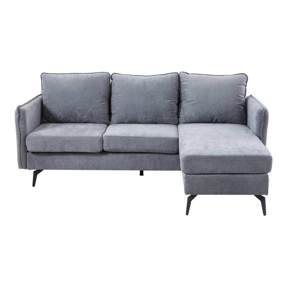 3 Seater Upholstered Corner Sectional Sofa Modern L-Shape Living Room Sofa, 193x136x73cm
